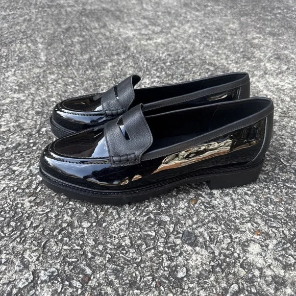 Rockport Kacey Penny Loafer Women's 9.5 Black Patent Faux And Leather Upper Shoe - Picture 3 of 11